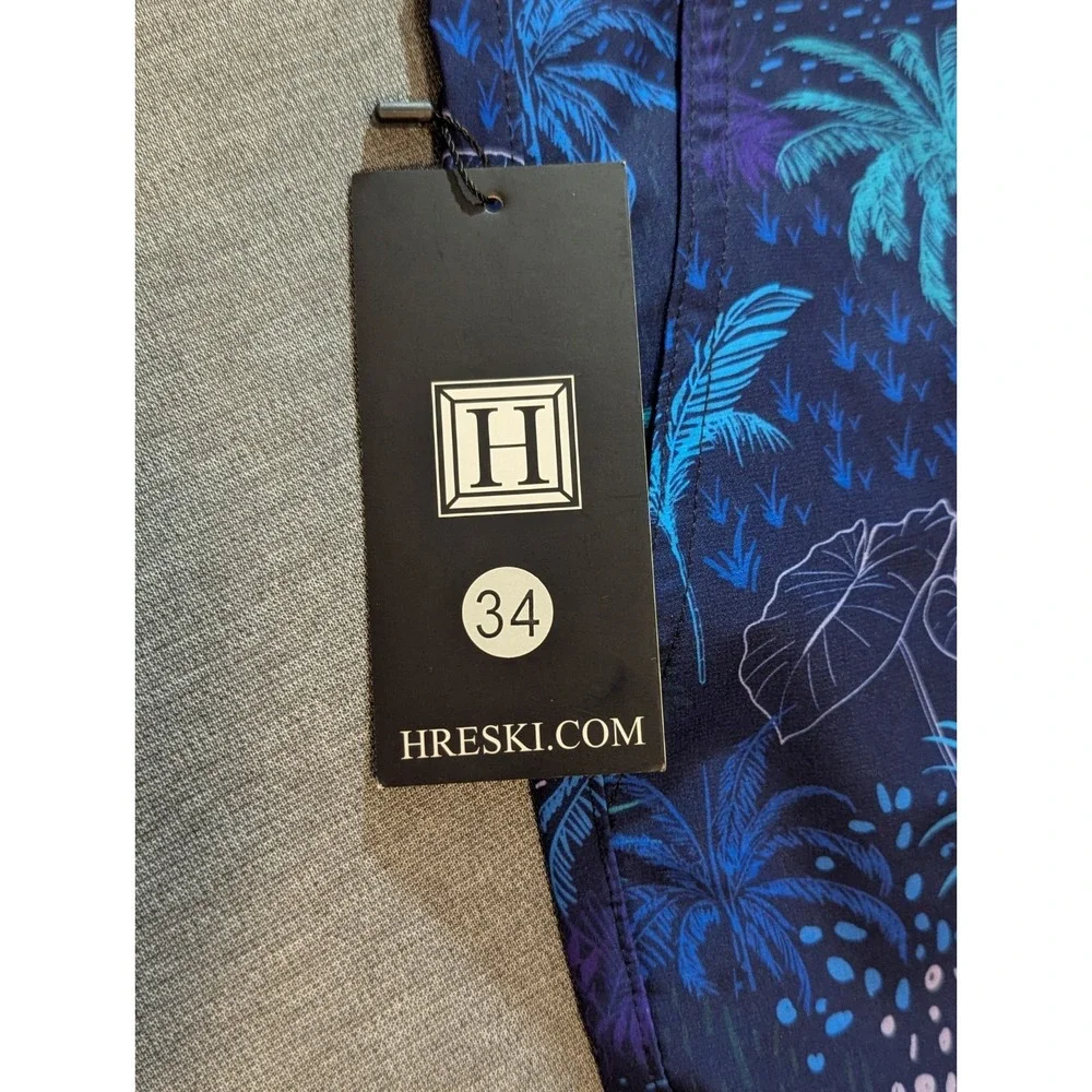 Hareski Lined Swimming Trunks Tropical Palm Trees Size‎ 34 NWT